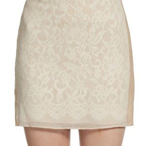 Haute Hippie Beige Silk Mini Skirt $385.00 Size M